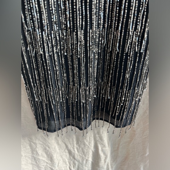 Beaded Black Cocktail Dress size 2 - Picture 3 of 5